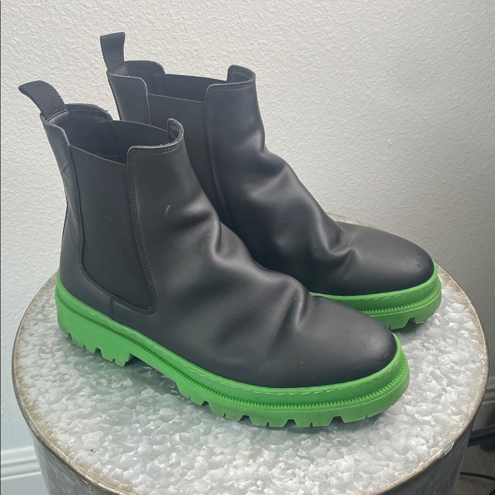 Aldo Black and Neon Green Men's Boots